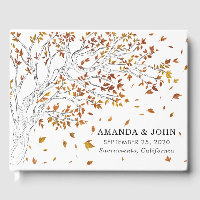 Elegant Fall Autumn Sketched Tree Wedding