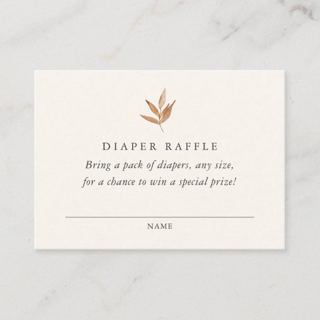 Elegant Fall Baby Shower Diaper Raffle Ticket Enclosure Card (Front)