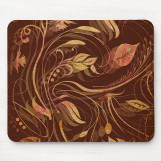 Elegant Fall Batik Print Foliage Mouse Mat