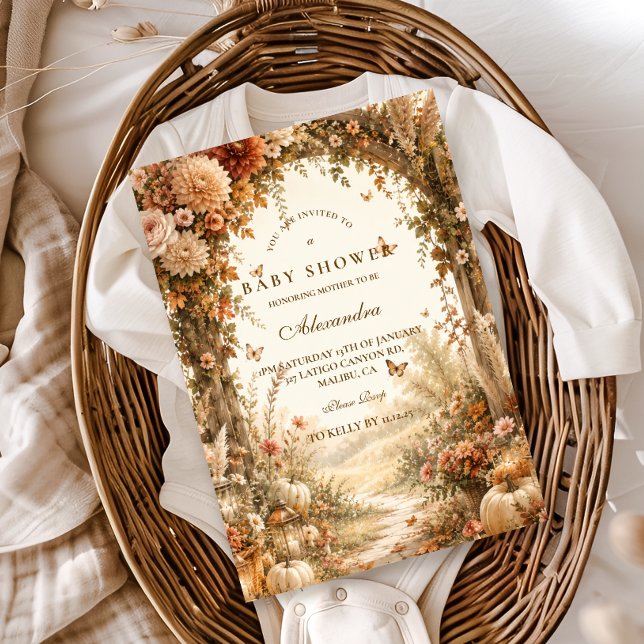Elegant Fall Boho Baby Shower Invitation (Creator Uploaded)