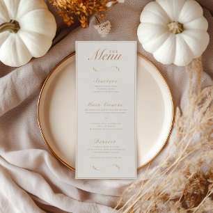 Elegant Fall Botanical Ivory & Terracotta Wedding Menu
