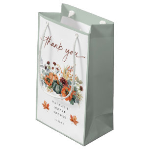 Elegant Fall Bridal Shower Favor Small Gift Bag
