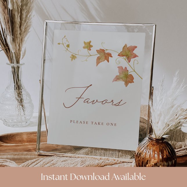 Elegant Fall Bridal Shower Favour Table Sign (Creator Uploaded)