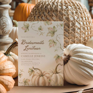 Elegant Fall Bridesmaids Luncheon Invitation
