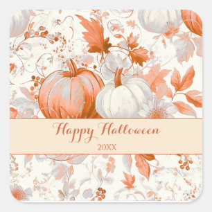 Elegant Fall Chinoiserie Halloween  Square Sticker