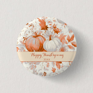 Elegant Fall Chinoiserie Thanksgiving 3 Cm Round Badge