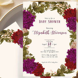 Elegant Fall Colours Floral Baby Shower Invitation