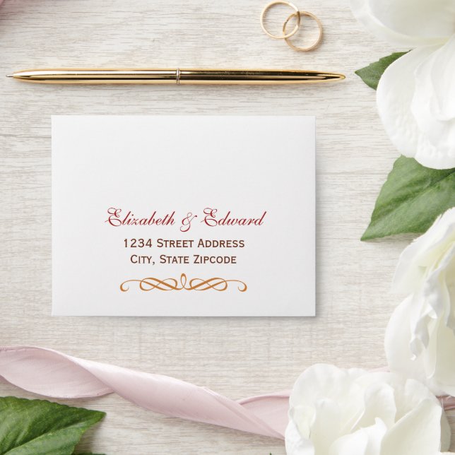 Elegant Fall Colours Wedding RSVP Envelope (Wedding)
