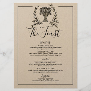 elegant fall DINNER PARTY thanksgiving feast Menu