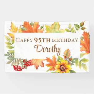 Elegant Fall Floral 95th Birthday Banner