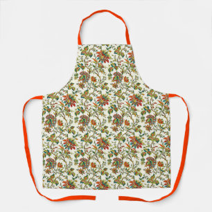 Elegant fall floral pattern apron