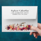 Elegant Fall Floral Pumpkin Wedding Invitation