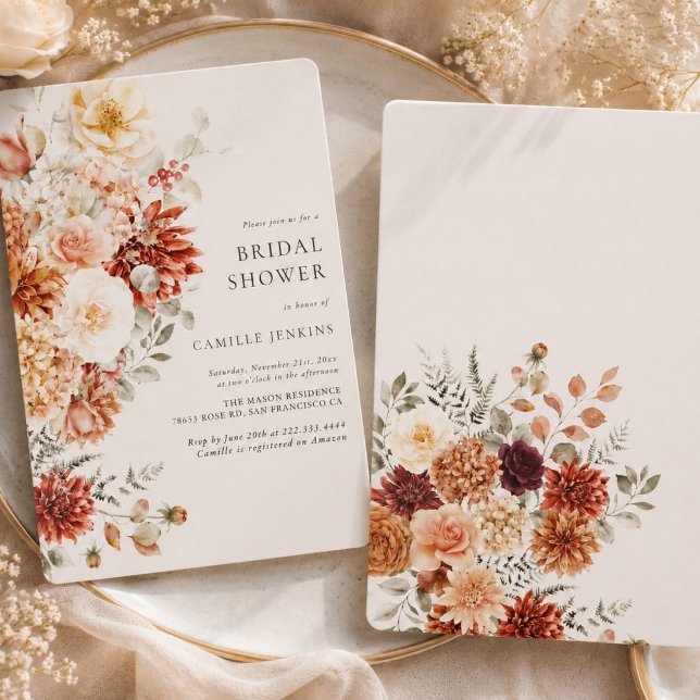 Elegant Fall Floral Wedding  Invitation (Creator Uploaded)