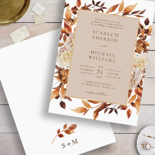 Elegant Fall Floral Wedding Invitation