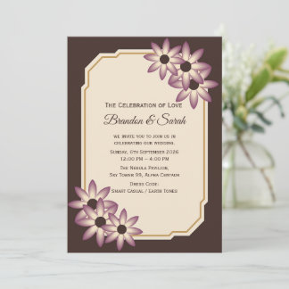 Elegant Fall Floral Wedding Invitation Template