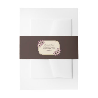 Elegant Fall Floral Wedding Invitation Template Belly Band