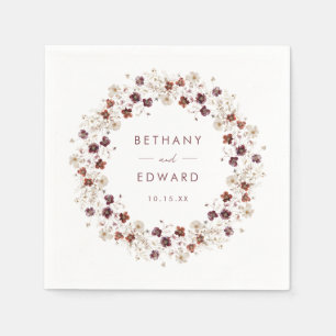 Elegant Fall Floral Wedding Napkin
