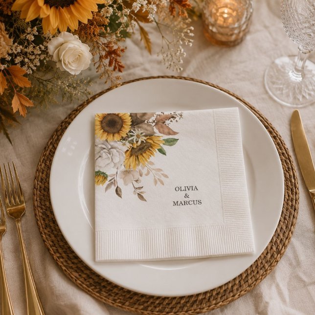 Elegant Fall Floral Wedding Napkin (Creator Uploaded)