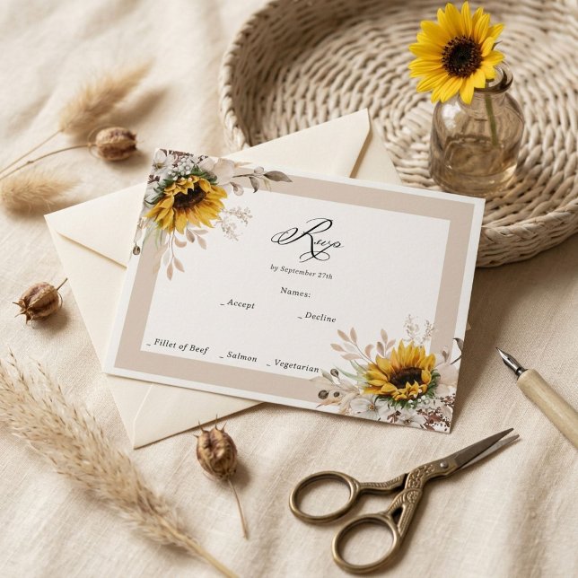 Elegant Fall Floral Wedding RSVP Card (Creator Uploaded)