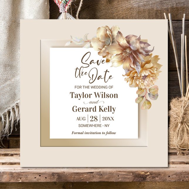 Elegant Fall Floral Wedding Save the Date (Creator Uploaded)