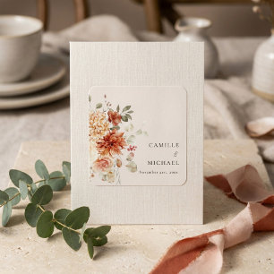 Elegant Fall Floral Wedding Square Sticker