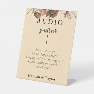 Elegant Fall Floral Wedding Telephone Guestbook Pedestal Sign