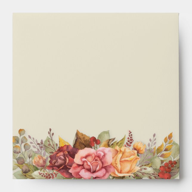 Elegant Fall Florals/Thanksgiving Return Address Envelope (Front)