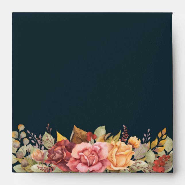 Elegant Fall Florals/Thanksgiving Return Address Envelope (Front)