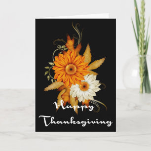 Elegant Fall Flowers Thanksgiving Card 8