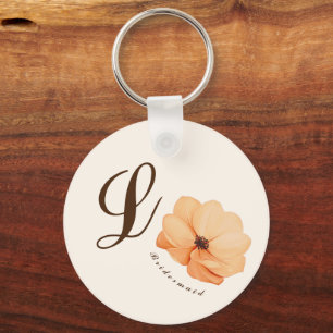 Elegant Fall flowers Wedding Bridesmaid Gifts Key Ring