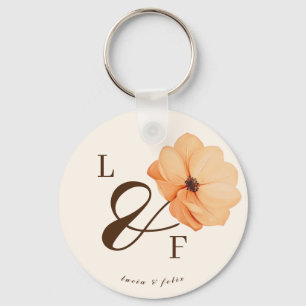 Elegant Fall flowers Wedding Thank You Key Ring