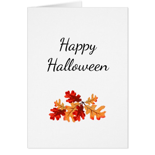 Elegant Fall Foliage Simple Halloween Card (Front)