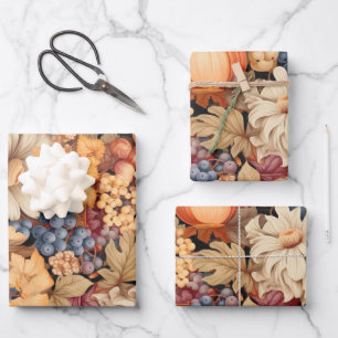 Elegant fall harvest pattern stylish chic wrapping paper sheet