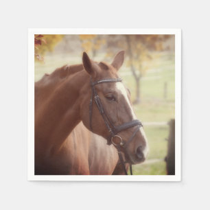 Elegant Fall Horse Theme Paper Napkin