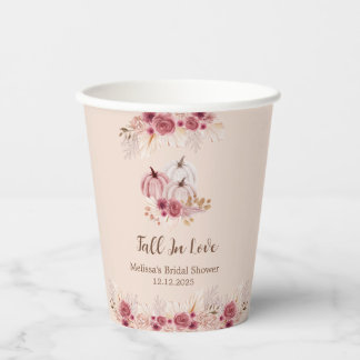 Elegant Fall In Love Boho Pink Pumpkin Paper cup