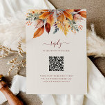 Elegant Fall Leaves Autumn QR Code Wedding RSVP Card<br><div class="desc">Elegant Fall Leaves Autumn QR Code Wedding RSVP Card features a beautiful bouquet of autumn leaves in rust,  yellow,  gold,  mustard,  brown and purple.</div>