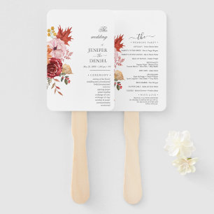 Elegant Fall Leaves Autumn Wedding  Hand Fan