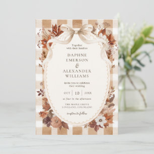 Elegant Fall Leaves Autumn Wedding Invitation
