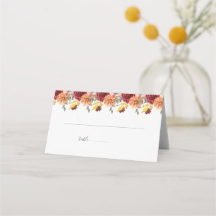 Elegant Fall Leaves Autumn Wedding  Place Card