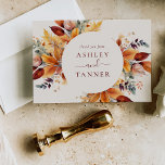 Elegant Fall Leaves Autumn Wedding Thank You Card<br><div class="desc">Elegant Fall Leaves Autumn Wedding Thank You Card features a beautiful bouquet of autumn leaves in rust,  yellow,  gold,  mustard,  brown and purple.</div>