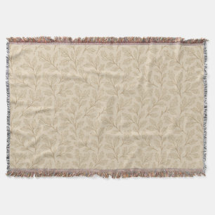 Elegant Fall Leaves   Boho Minimalist Farmhouse Throw Blanket