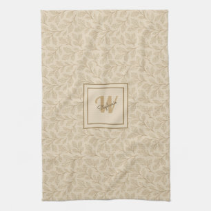 Elegant Fall Leaves   Custom Minimalist Farmhouse Tea Towel