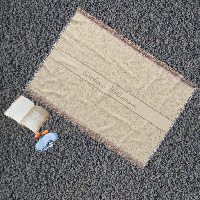 Elegant Fall Leaves | Custom Minimalist Farmhouse Throw Blanket (Creator Uploaded)