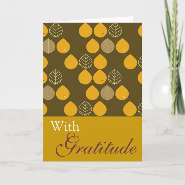 Elegant Fall Leaves Holiday Card (Front)