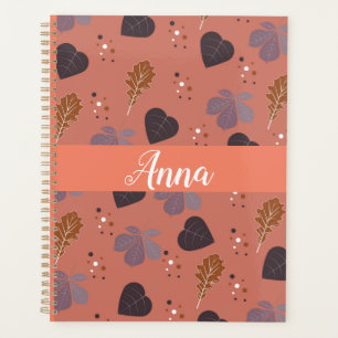 Elegant Fall Leaves Personalised Notebook Planner