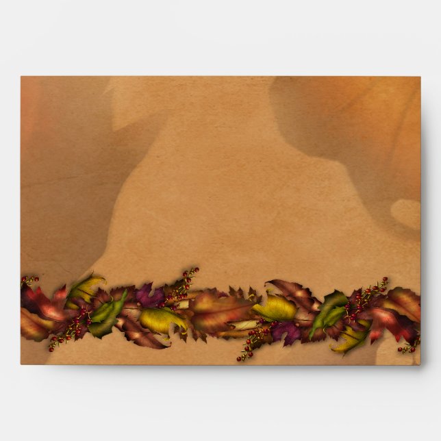 Elegant Fall Leaves Thanksgiving Envelopes (Front)