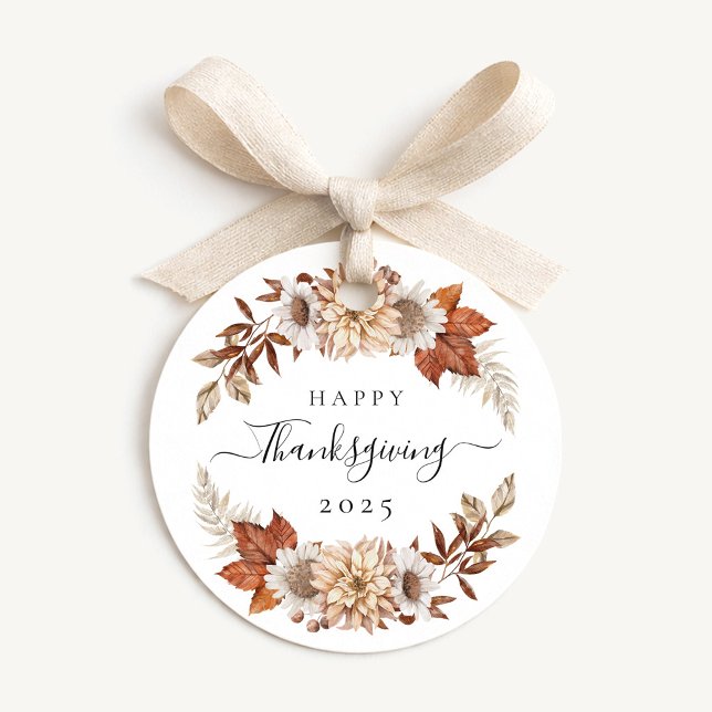 Elegant Fall Leaves Thanksgiving Favour Tags (Elegant Fall Leaves Thanksgiving Favor Tags)