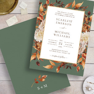 Elegant Fall Leaves Wedding Invitation