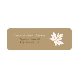 Elegant Fall Maple Leaf Return Address Label