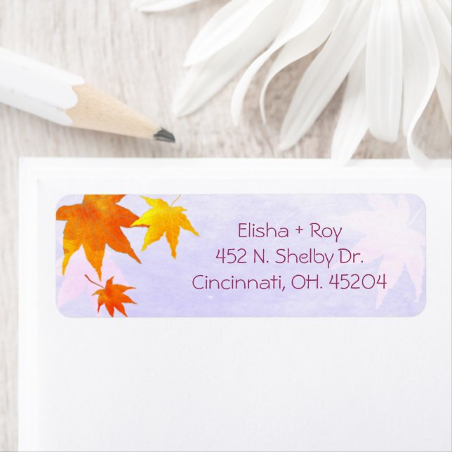 Elegant Fall Maple Wedding Return Address (Insitu)